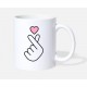 Korean Heart White Mugs